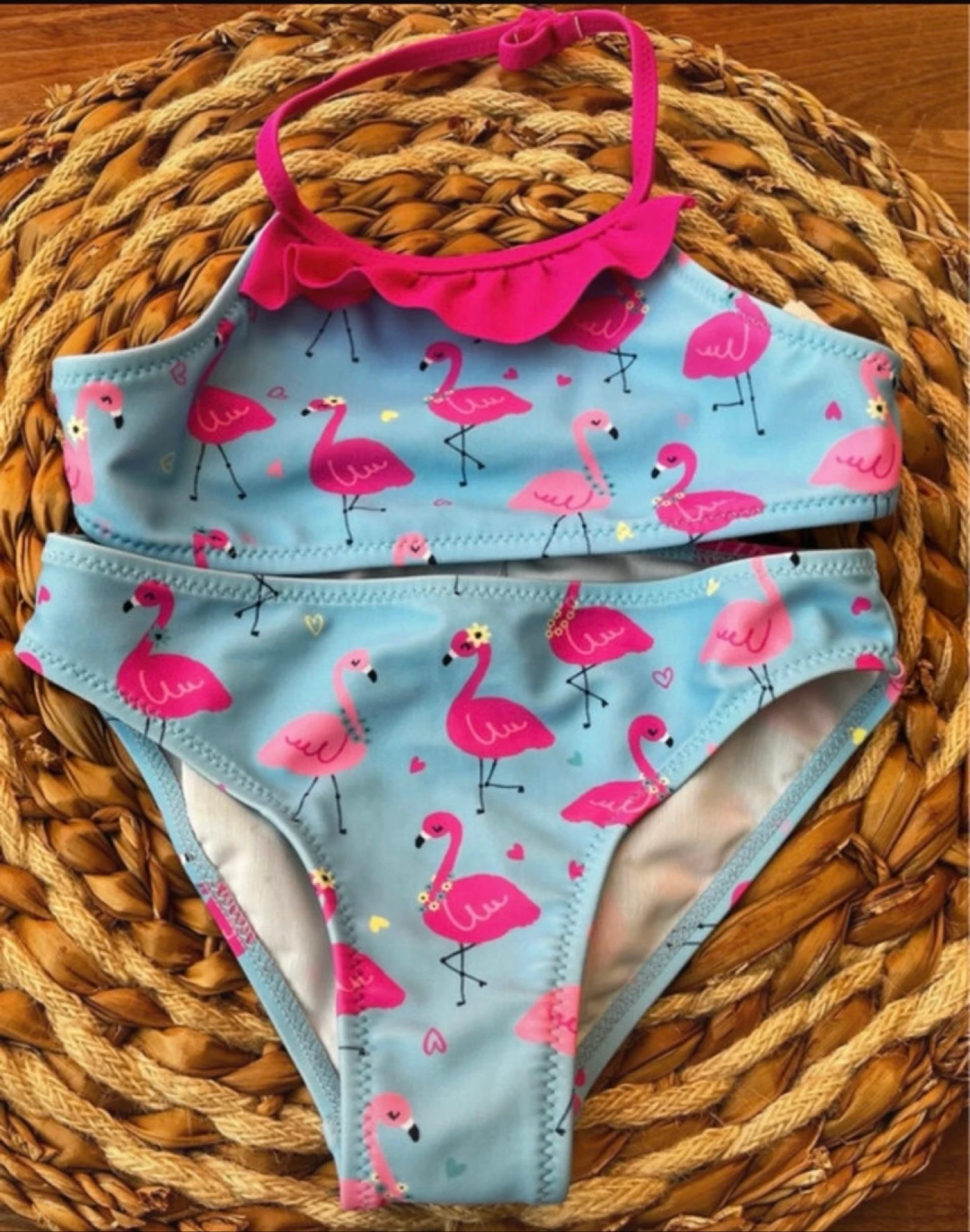 πΈ ππ C&A bikini meisjes | flamingo print blauw roze | maat 92 | zomer strand set